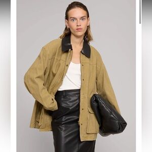 Pixie market leather collar barn jacket